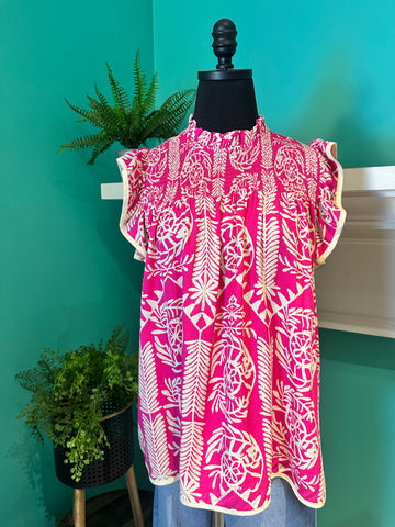 The Printed Ruffle Top