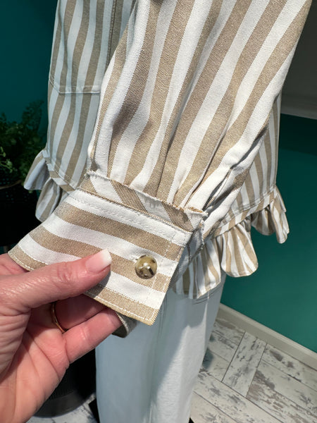 Ruffle Hem Stripe Top