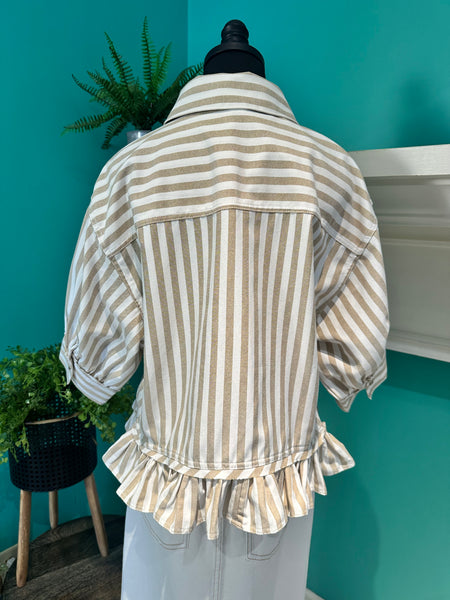 Ruffle Hem Stripe Top