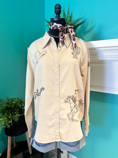 Cowboy Western Embroidery Shirt