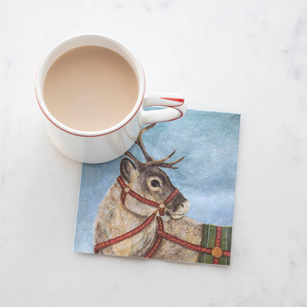 Hester & Cook Dashing Reindeer Cocktail Napkin