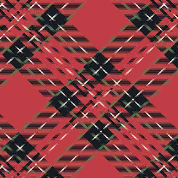 Hester & Cook Red Plaid Cocktail Napkin