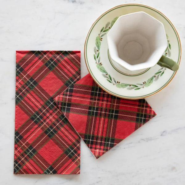 Hester & Cook Red Plaid Guest Towel Napkin
