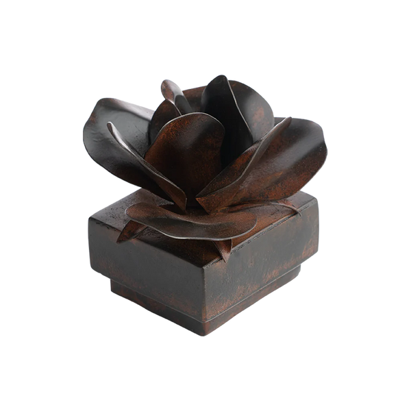 Jan Barboglio Rosa Box W/Iron Rose