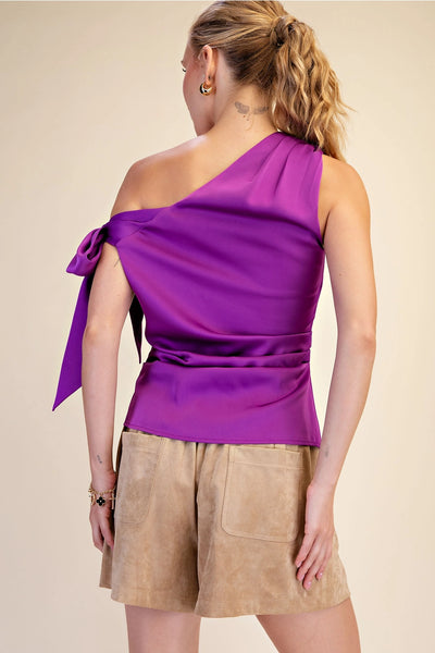 One Shoulder Bow Tie Top