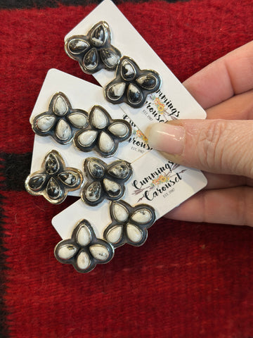 White Buffalo Mini Cluster Post Earring