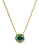 Kendra Scott Bella Gold Short Pendant Necklace in Dark Green Crystal