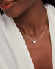 Kendra Scott Caitlin Gold Pendant Necklace in White CZ
