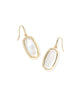 Kendra Scott Dani Bezel Gold Drop Earrings in Ivory Mother of Pearl