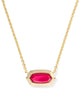 Kendra Scott Elisa Bezel Gold Short Pendant Necklace in Red Illusion