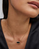 Kendra Scott Elisa Gold Pendant Necklace in Black Opaque Glass