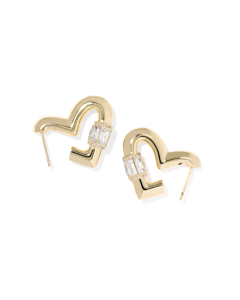 Kendra Scott Emery Heart Gold Hoop Earrings