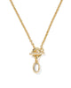 Kendra Scott Mini Elisa Toggle Gold Short Pendant Necklace in Ivory Mother of Pearl