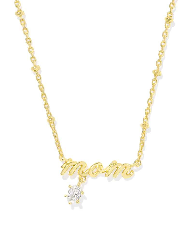 Kendra Scott Mom Crystal Gold Necklace