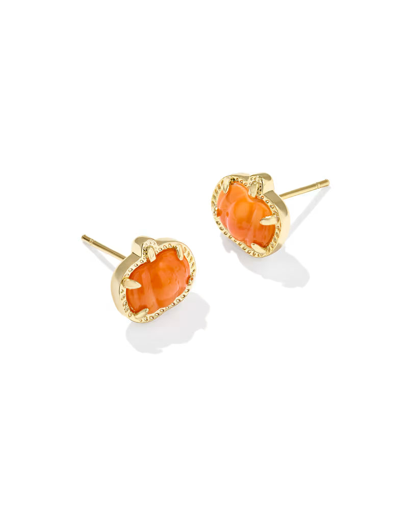 Kendra Scott Pumpkin Gold Stud Earrings
