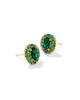 Kendra Scott Bella Gold Stud Earrings in Dark Green Crystal