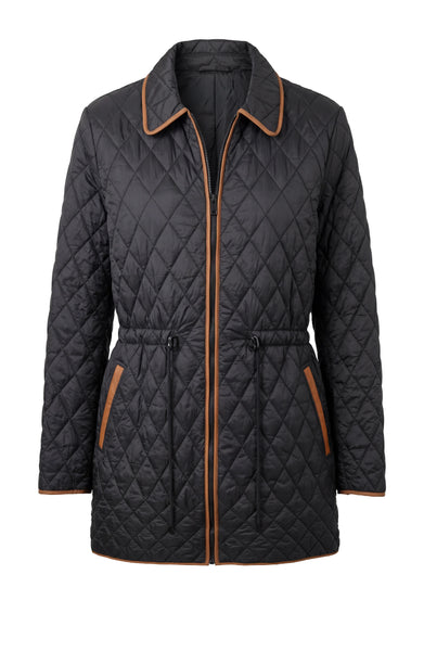 Raglan Quilted Coat W/ Cinched Waist