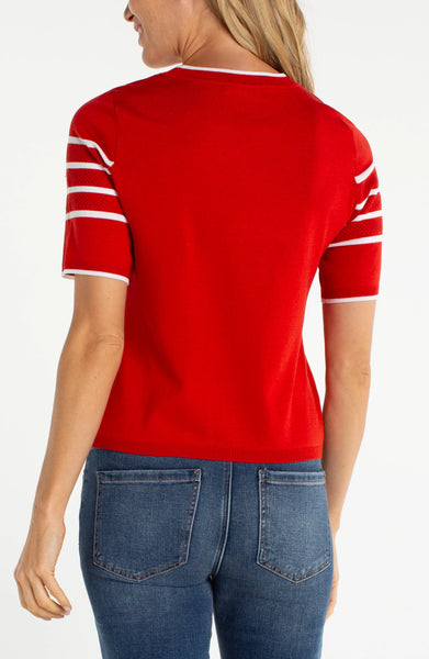 Liverpool Crew Neck Stripe Short Sleeve Top