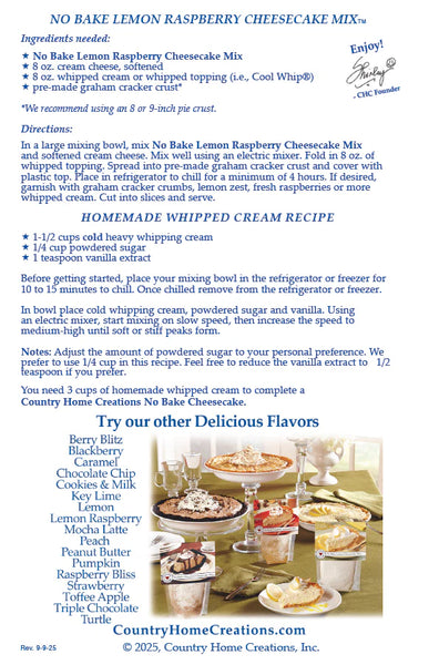 Lemon Raspberry Cheesecake Mix (No Bake)