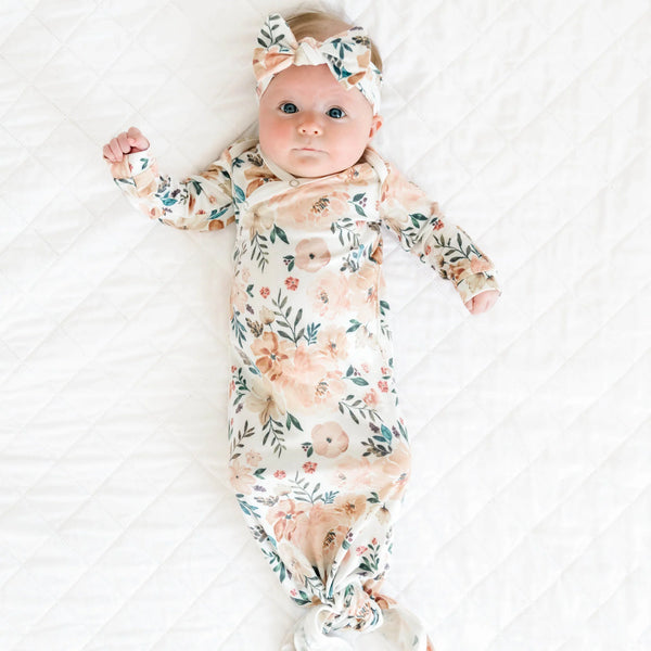 Newborn Knotted Gown in Autumn