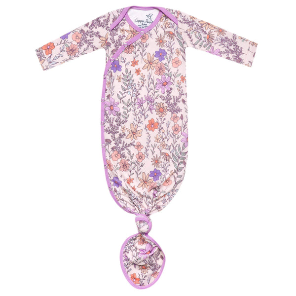 Newborn Knotted Gown in Flora
