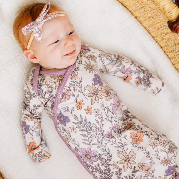 Newborn Knotted Gown in Flora