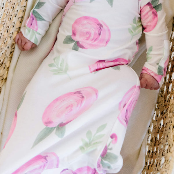 Newborn Knotted Gown in Grace