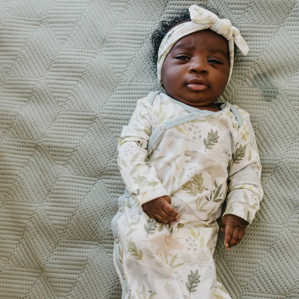 Copper Pearl Newborn Knotted Gown in Rex