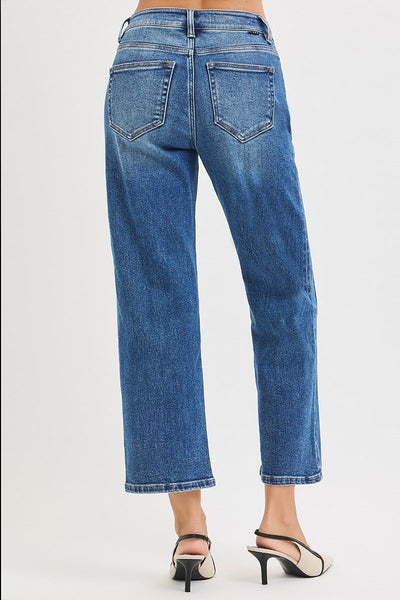 Risen High Rise Crop Straight Jean