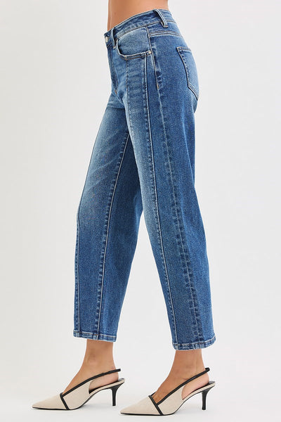 Risen High Rise Crop Straight Jean