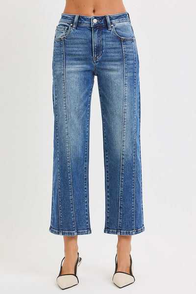 Risen High Rise Crop Straight Jean