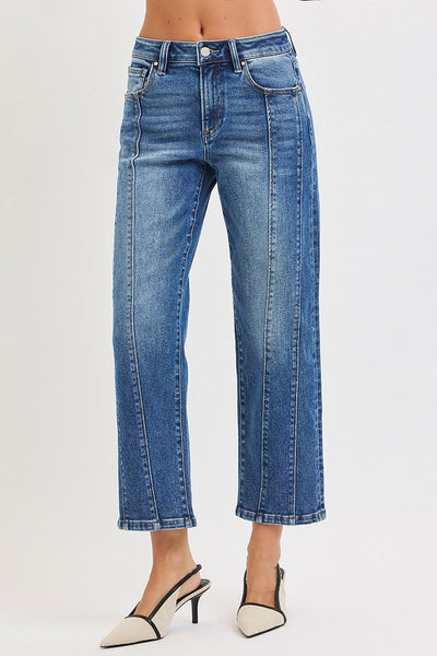 Risen High Rise Crop Straight Jean