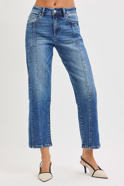 Risen High Rise Crop Straight Jean