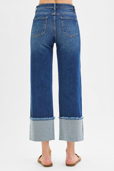 Risen Mid Rise Crop Wide Leg Jean