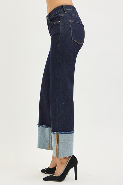 Risen Mid Rise Crop Wide Leg Jean