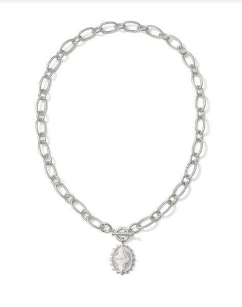 Kendra Scott Mama Link and Chain Necklace in Rhodium Metal