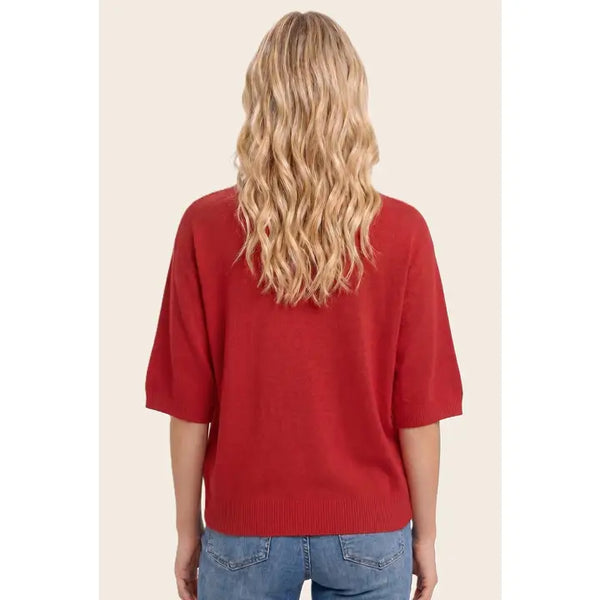 Dolman Short Sleeve Crew Neck Sweater