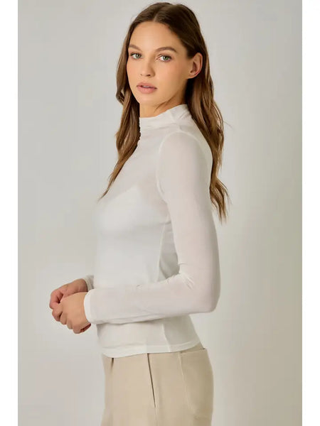 Mock Neck Tencel Top