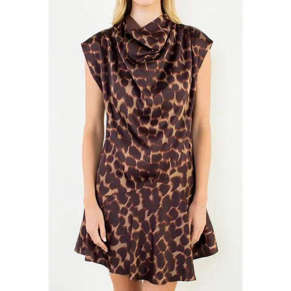 Animal Print Satin Dress