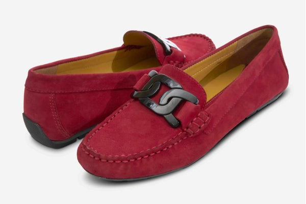 Vaneli Aiker Red Suede Driving Moc Shoe