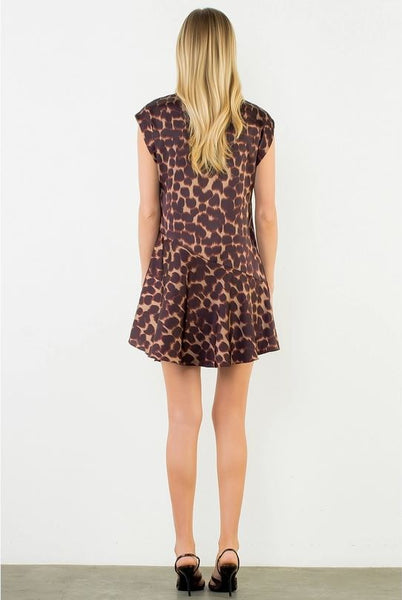 Animal Print Satin Dress