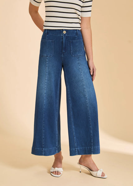 FDJ Pull On Wide Legg Crop Jean