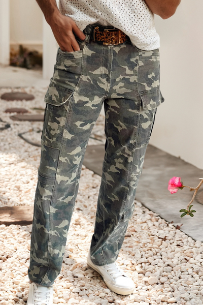Camo Multi Pocketed Denim Pants