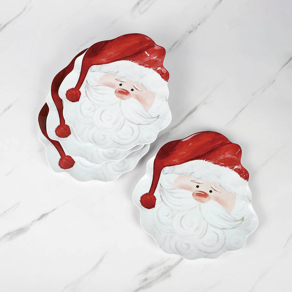 Santa Claus 9.5" Melamine Dinner Plates Set of 4