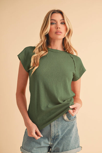 Slub Knit Reverse Seam Tee