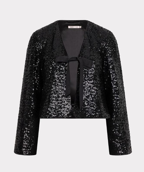 Esqualo Sequin Bow Short Blazer