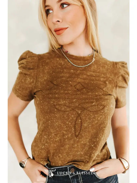 Lucky & Blessed Boot Stitch Embroidered Shirt