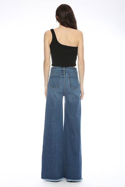Front Seam Wide Leg Jeans