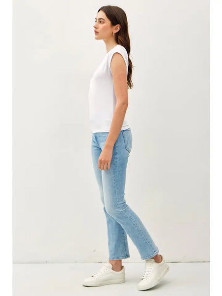 Be Cool Ribbed Cap Sleeve Tee