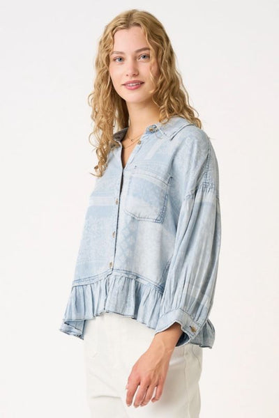 Patch Work Bandana Print Top